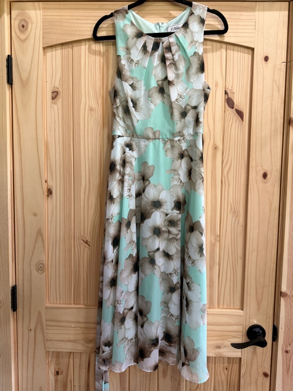 J Howard Floral Mint Sleeveless Midi Dress
